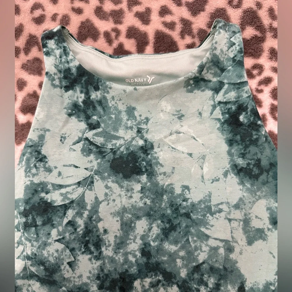 NWOT Old Navy Active PowerChill Longline Sports Bra in Teal Tie Dye Size Small - Picture 7 of 17